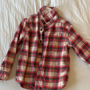 Cat & Jack Red and Green Plaid Button Down Shirt